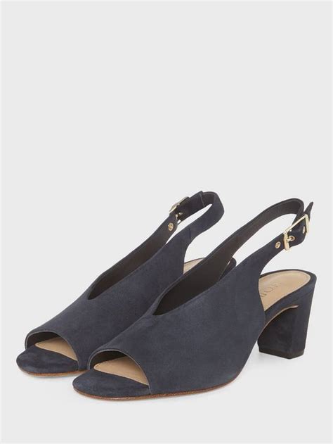 Hobbs Kali Suede Heeled Mule Sandals, Navy