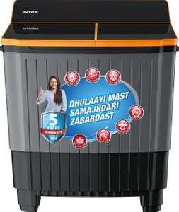 Intex 8 kg With Noise Free, High Efficiency, Wash/Spin hydraulic Lid ...