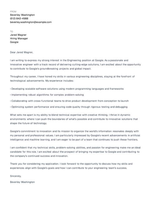 Image result for Cover Letter Example Engineering