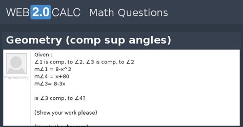 View question - Geometry (comp sup angles)