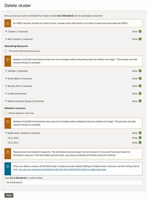 從 Oracle Cloud VMware Solution SDDC 刪除工作負載叢集