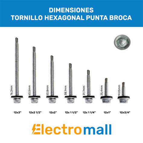 Tornillo Hexagonal Punta Broca 12 x 3/4 Caja 100 Unidades