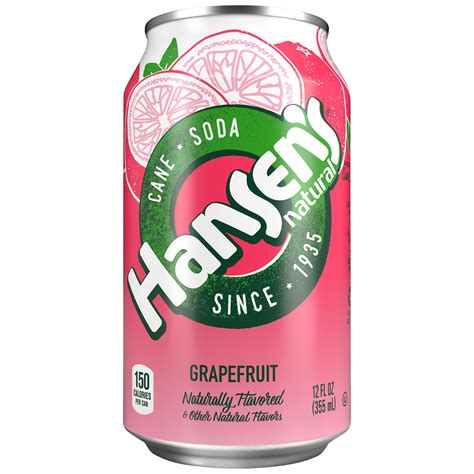 Amazon.com : Hansen's Grapefruit Soda Flavored Soft Drink, 12 fl oz, 24 ...