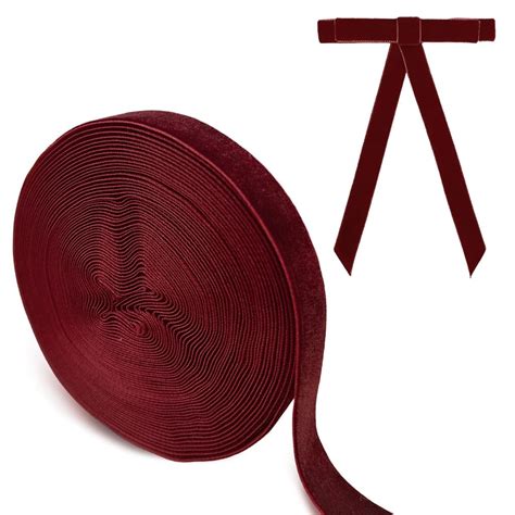 HASTHIP Red Velvet Ribbon Roll for Gift Wrapping and DIY Crafts featur ...