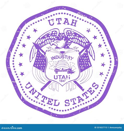 Utah US State Map Red Outline Border. Vector Illustration. Two-letter ...