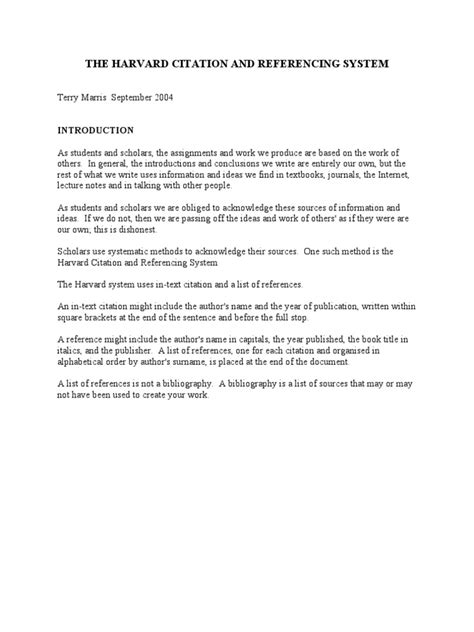 The Harvard Citation and Referencing System | PDF | Citation | Bibliography