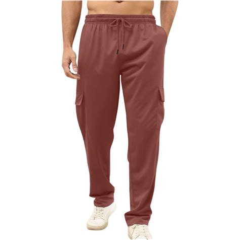 qucoqpe Mens Workout Cargo Sweatpants Athletic Pants Open Bottom ...