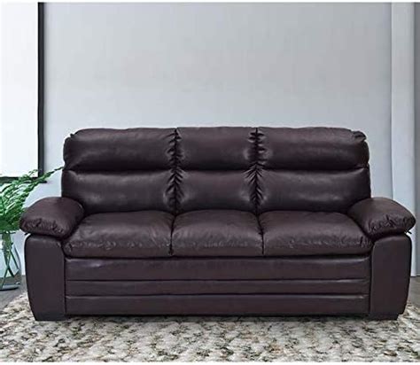 CASASTYLE Astro Leatherette 3 Seater Sofa Set (Brown) : Amazon.in: Home ...