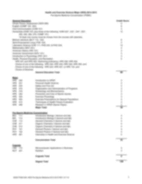 SOLUTION: Pre sports medicine degree plan sheet 2014 2015 - Studypool