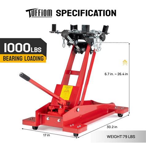 TUFFIOM 1000 LBS Hydraulic Transmission Floor Jack - Tuffiom