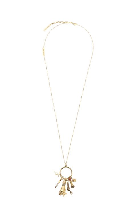 The Marc Jacobs Rope Ring Charm Necklace features a rope textured ring ...