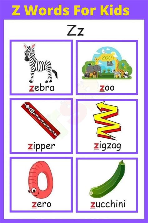 Z Words For Kids | Which Things That Start With Z | Learn Vocabulary ...