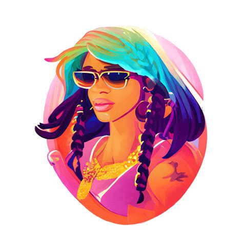 Intricately Rendered Dark Brown Skin Goddess Rapper Style Girl Wearing · Creative Fabrica