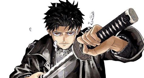An artistic visualization of Chihiro Rokuhira, the main character of Kagurabachi, holding his enchanted katana.