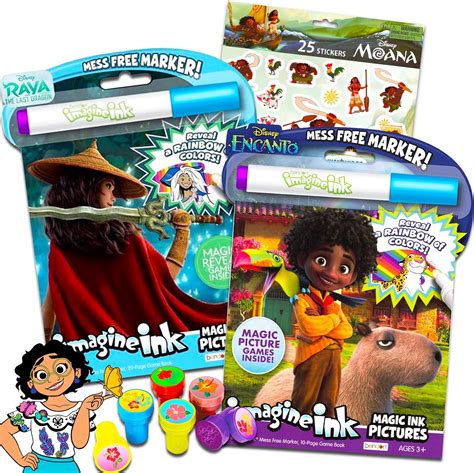 Buy Disney Encanto and Raya and the Last Dragon Magic Ink Coloring Book ...
