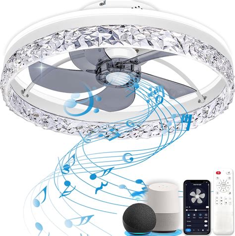 Baycnic Ceiling Fan with Light,Low Profile Ceiling Fans,Flush Mount ...