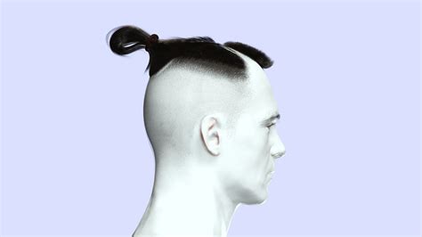 Man Bun -Low Fade Hair Cut Low-Poly - FlippedNormals