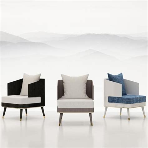 新中式 单人沙发椅 设计师休闲椅 懒人躺椅 老虎椅 现代简约不锈钢靠背椅