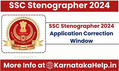 SSC Stenographer 2024 Application Correction Window (Open Soon)