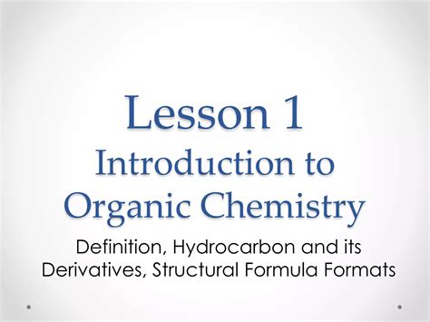 ORGANIC CHEMISTRY INTRODUCTION | PDF