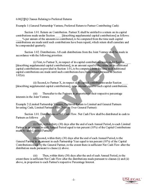 Florida Clauses Relating to Preferred Returns | US Legal Forms