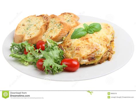 Lasagna And Salad Royalty Free Stock Photos   Image: 6895518