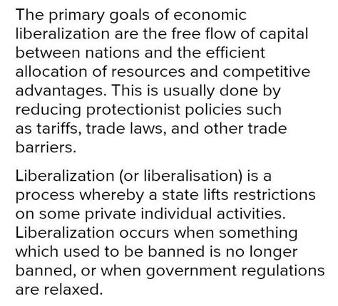 what is the meaning of liberalization? Mention its benefits and ...
