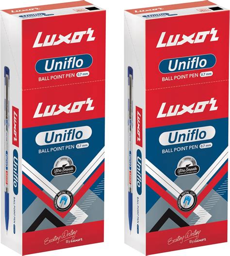 Luxor Uniflo, Ball Point Pen, Ink - Blue, 2 Packs, Each pack contains ...