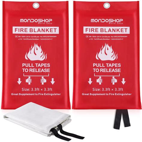 Emergency Fire Blanket for Kitchen Home - Mondoshop 2Pack Emergency ...