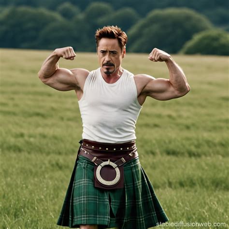 Robert Downey Jr in Kilt pose | Stable Diffusion Online