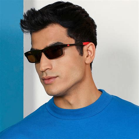 Buy Brown Red Brown Full Rim Rectangle Square Vincent Chase Polarized ...