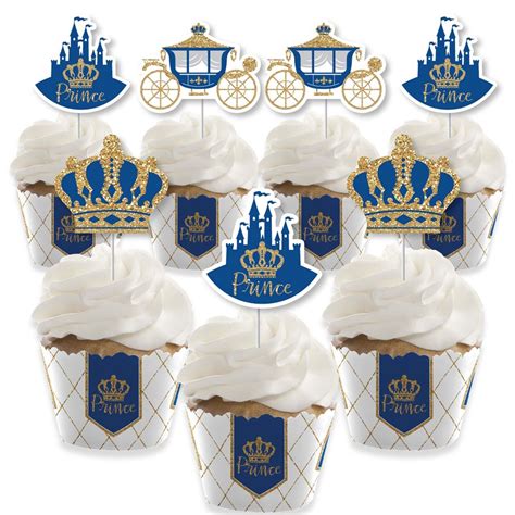 Big Dot of Happiness Royal Prince Charming - Cupcake Decoration - Baby ...