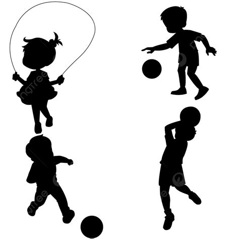 Kids Playing Silhouette Png