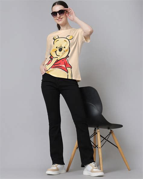 Winnie The Pooh Printed Oversized Fit Tshirt For Women – Free Authority
