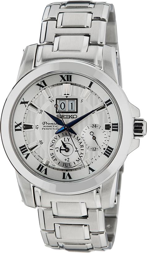 Seiko Stainless Steel Premier Analog Silver Dial Men Watch - Snp091P1 ...