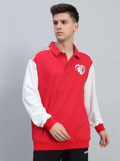 ROWAN OVERSIZED SWEATSHIRT RED-WHITE | Buy Online at Wearduds India