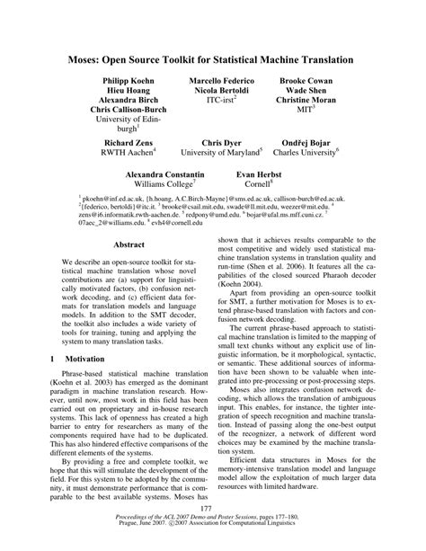 Moses Machine Translation 的图像结果