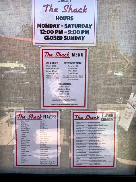 Menu at The Shack desserts, Salt Lake City