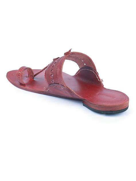 Striking Red Men's Kolhapuri Chappal - Bold & Comfortable