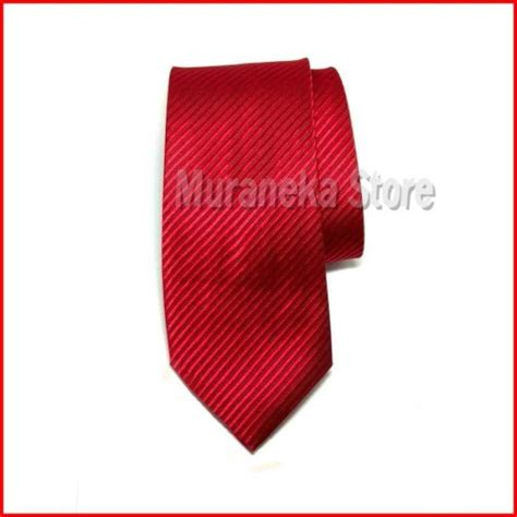 Jual Dasi IMPORT Panjang Pria Merah 3 Motif Garis Salur Setela Kerja ...