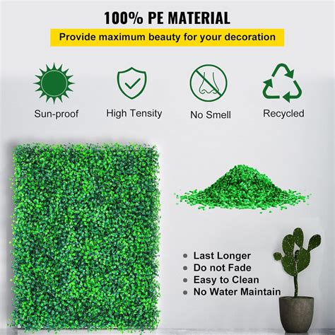 Buy VEVOR Artificial Boxwood Panel UV Boxwood Hedge Wall Panels ...
