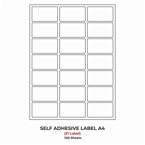 A4 (ST21) Address Label (64mm x 40mm x 21) (Self Adhesive Label for In ...