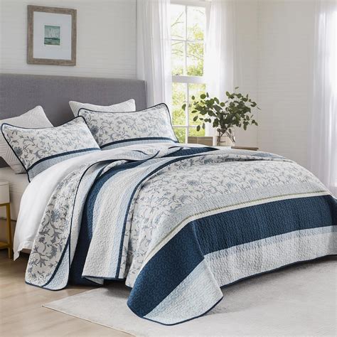 Amazon.com: DUOHONG 100% Cotton Quilt Set Queen Size, Queen Quilt ...