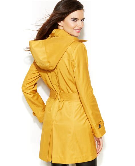 DKNY Hooded Trench Raincoat - Macy's | Raincoat, Coats for women, Clothes