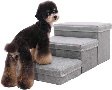 Amazon.com : Multi Use Foldable Pet Dog Stairs with Storage Box & Condo ...