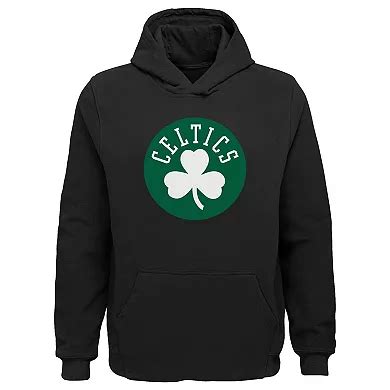 Youth Black Boston Celtics Primary Logo Pullover Hoodie