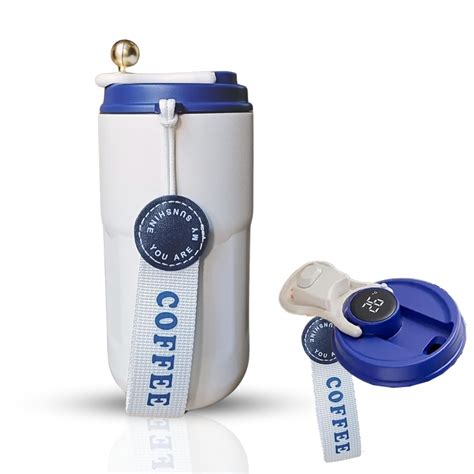 YELONA Insulated Vacuum Coffee Tumbler | Smart Touch Temperature ...