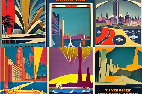 art deco travel poster from 1947 | Stable Diffusion