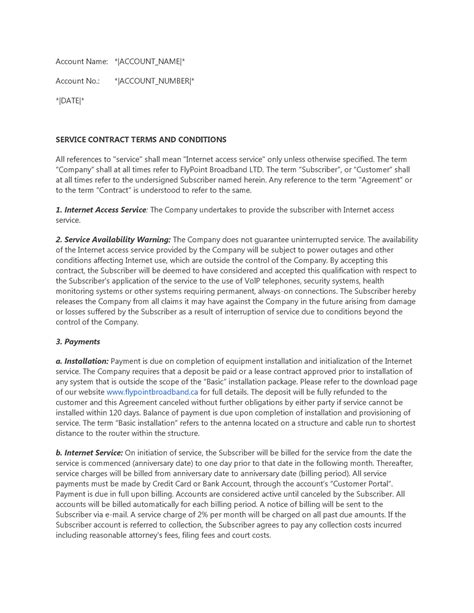 Fly Point Sample Service Agreement - Account Name: |ACCOUNT_NAME ...