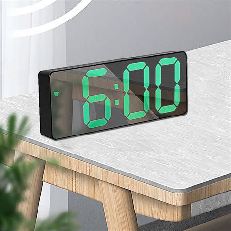 Buy USB Digital LED Desk Alarm Clock Large Mirror Display Snooze ...